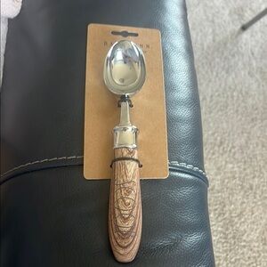 Rae Dunn Silver and Brown Decorative Spoon Accent SCOOP